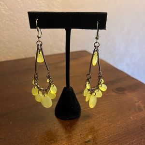 Yellow, dangle earrings